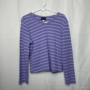 VINTAGE 90s Xhilaration Long Sleeve Striped Knit Tee Girls Size S(6/6X)